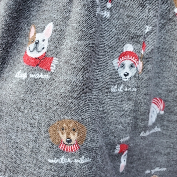 Joyspun Flannel Pajama Pants XL Cute Winter Dogs - Picture 3 of 12